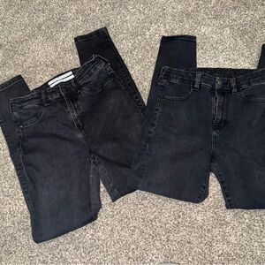 GUC USED LOT OF 2 womens sz 4 AE black jeans & celebrity 6 fits the same pants B